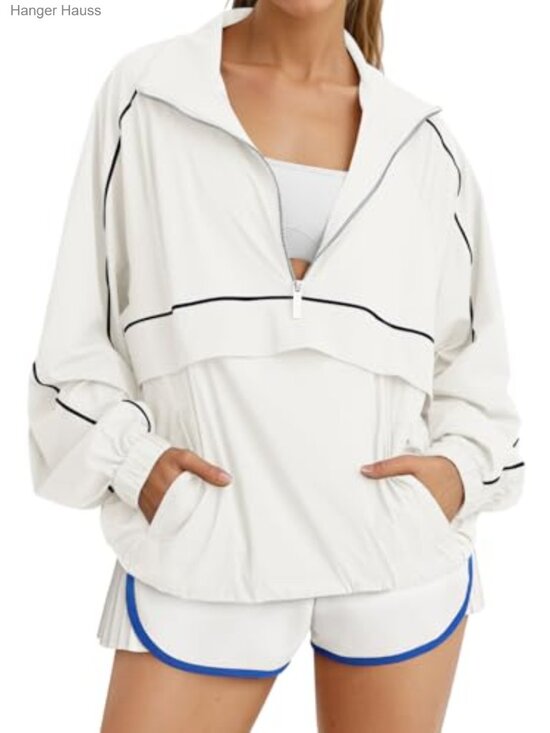 Jackets & Blazers - Women's UPF 50+ Quarter Zip Pullover Lightweight Athletic Windbreaker Jacket